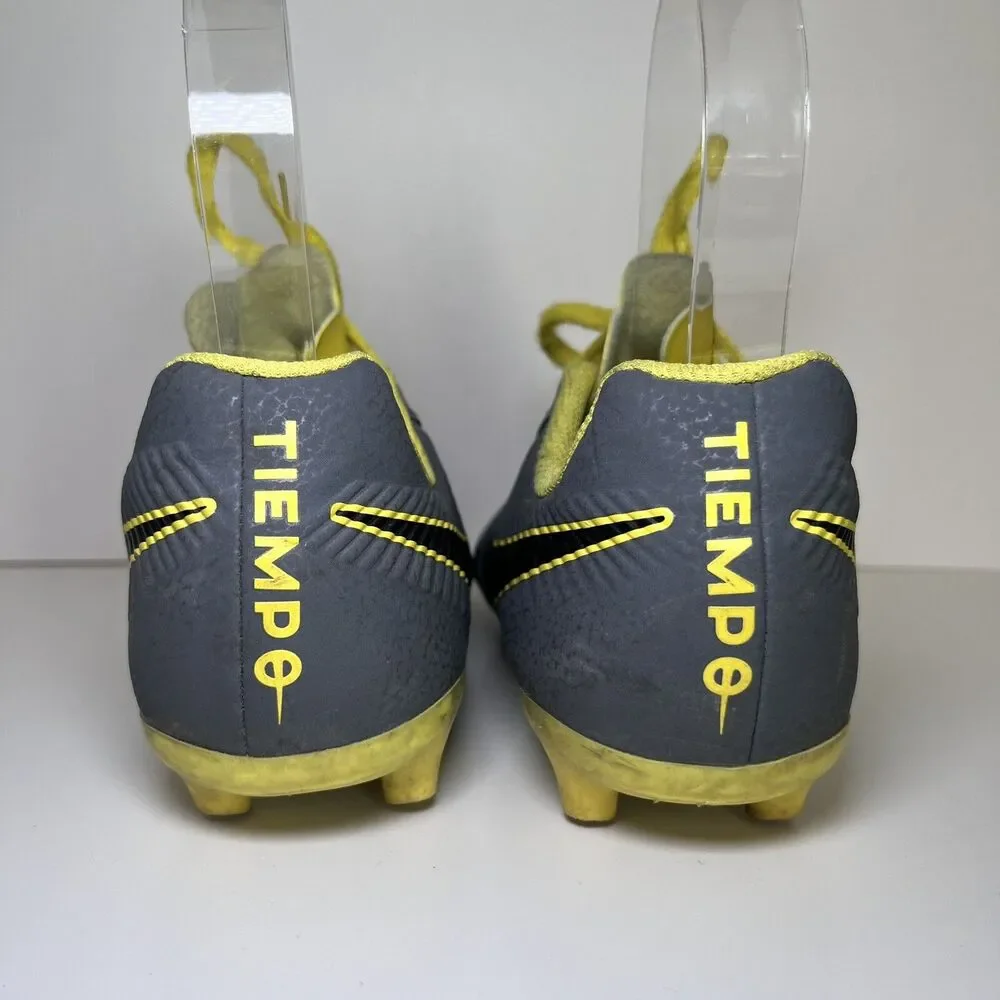 Nike Tiempo Legend 7 Pro FG Kangaroo Leather Size 1.5 Gray Yellow Soccer Cleats
